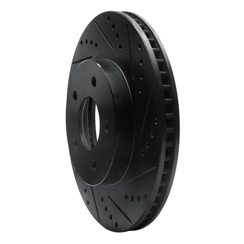 Chevrolet Equinox Brake Rotor (1) - Front Right - R1 Concepts - Drilled & Slotted - Black - `02-`07